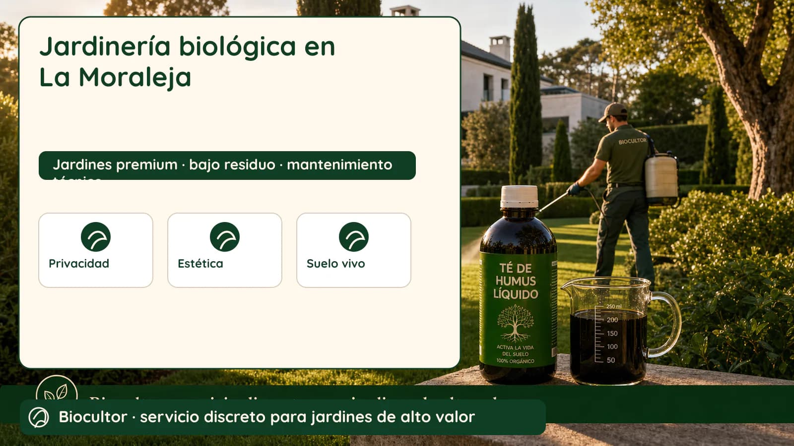 Visual de diagnóstico y metodología para Jardinería biológica en La Moraleja