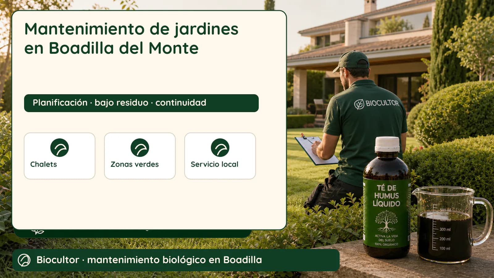 Visual de diagnóstico y metodología para Mantenimiento de jardines en Boadilla del Monte