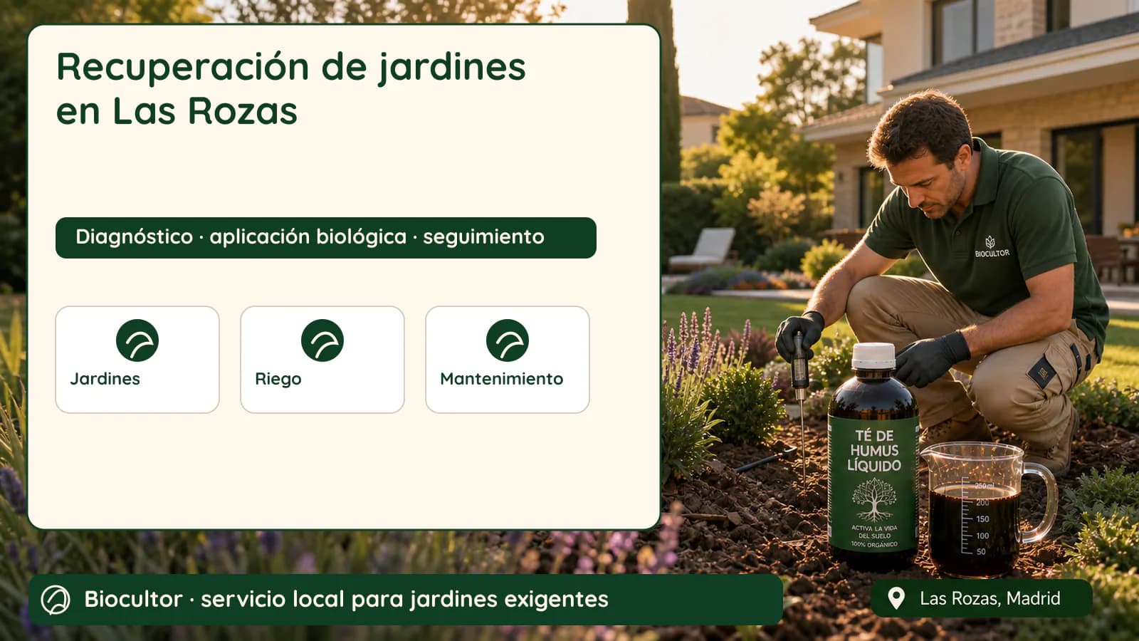Visual de diagnóstico y metodología para Recuperación de jardines en Las Rozas
