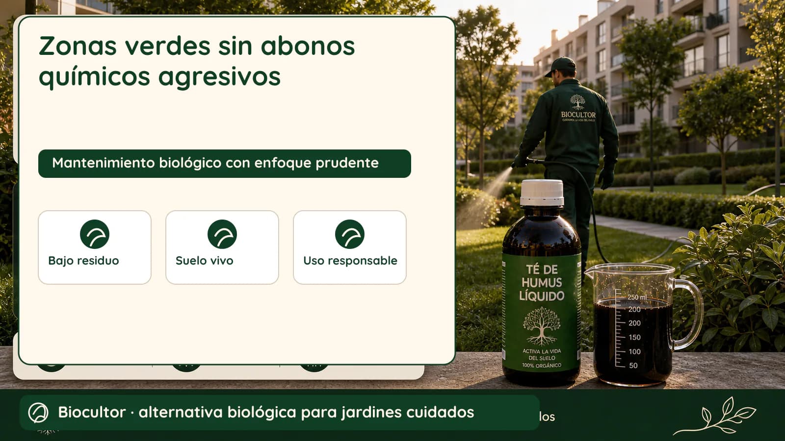 Visual de diagnóstico y metodología para Mantenimiento de zonas verdes sin abonos químicos agresivos