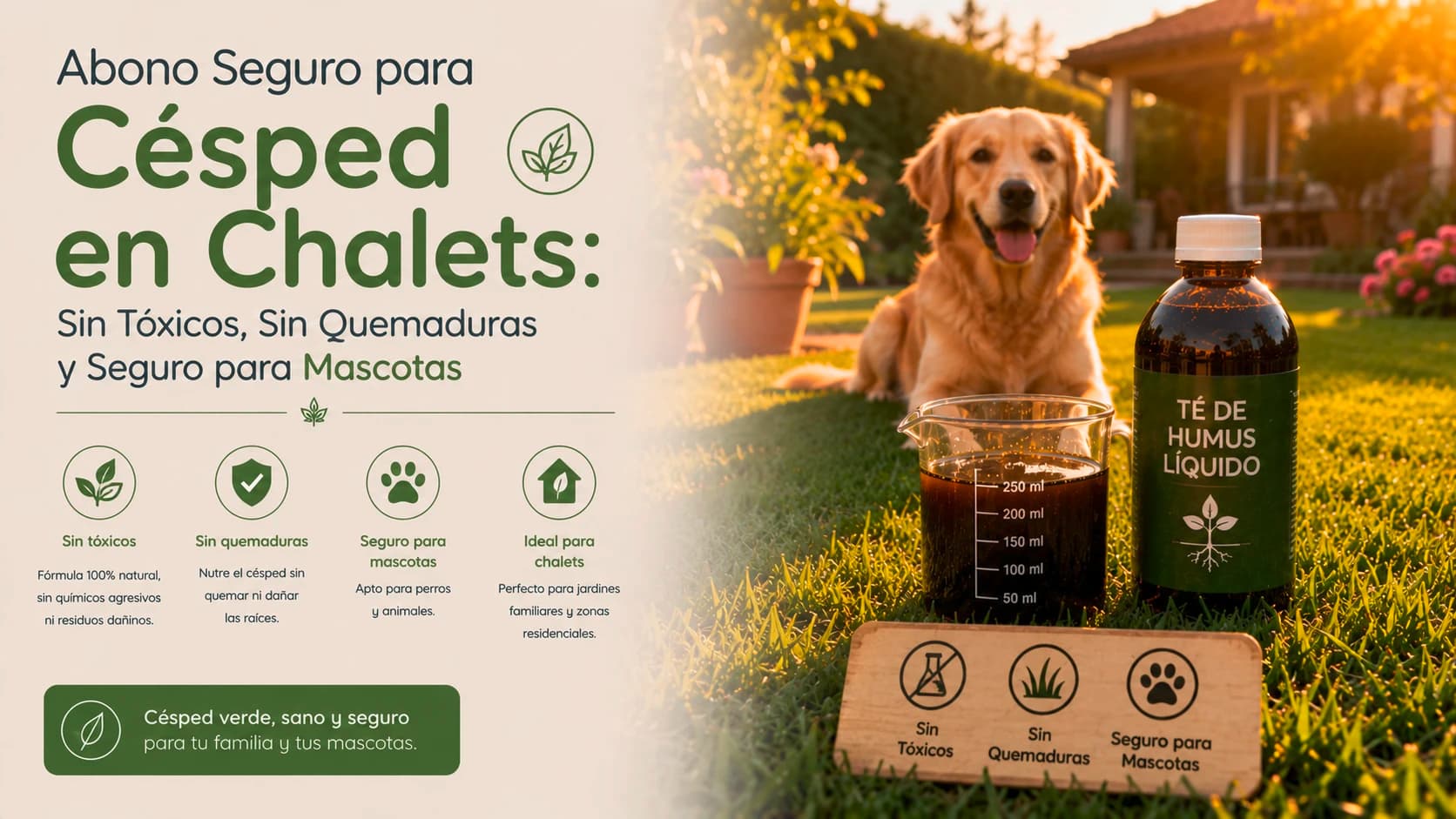 Abono Seguro para Césped en Chalets: Sin Tóxicos, Sin Quemaduras y Seguro para Mascotas