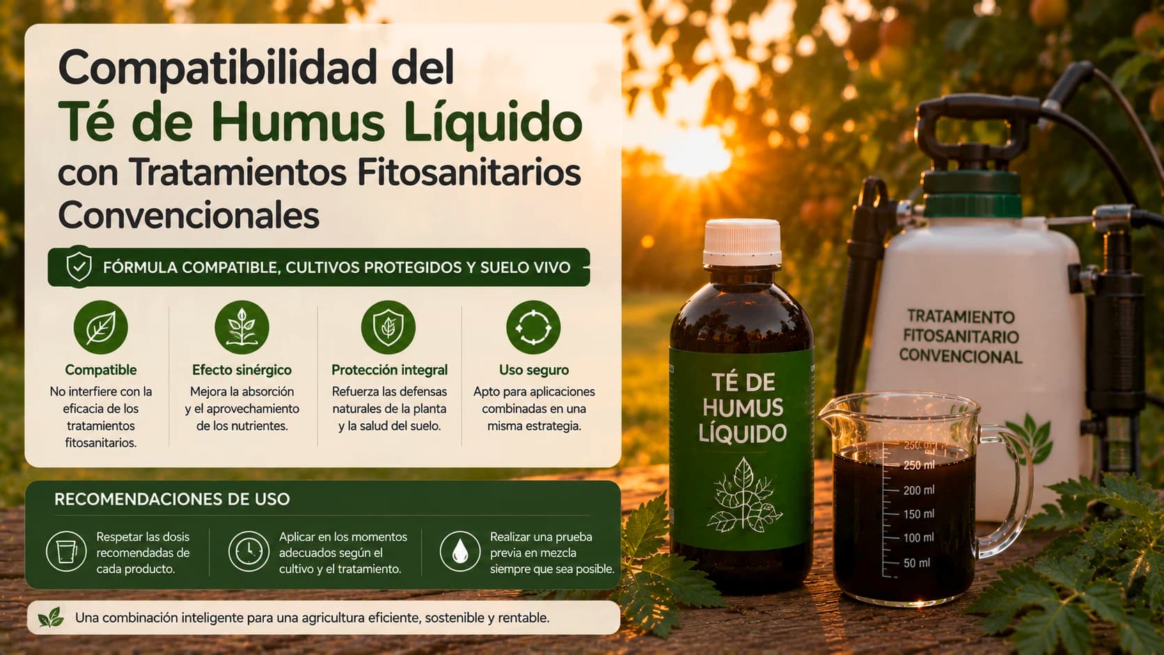 Compatibilidad del Té de Humus Líquido con Tratamientos Fitosanitarios Convencionales