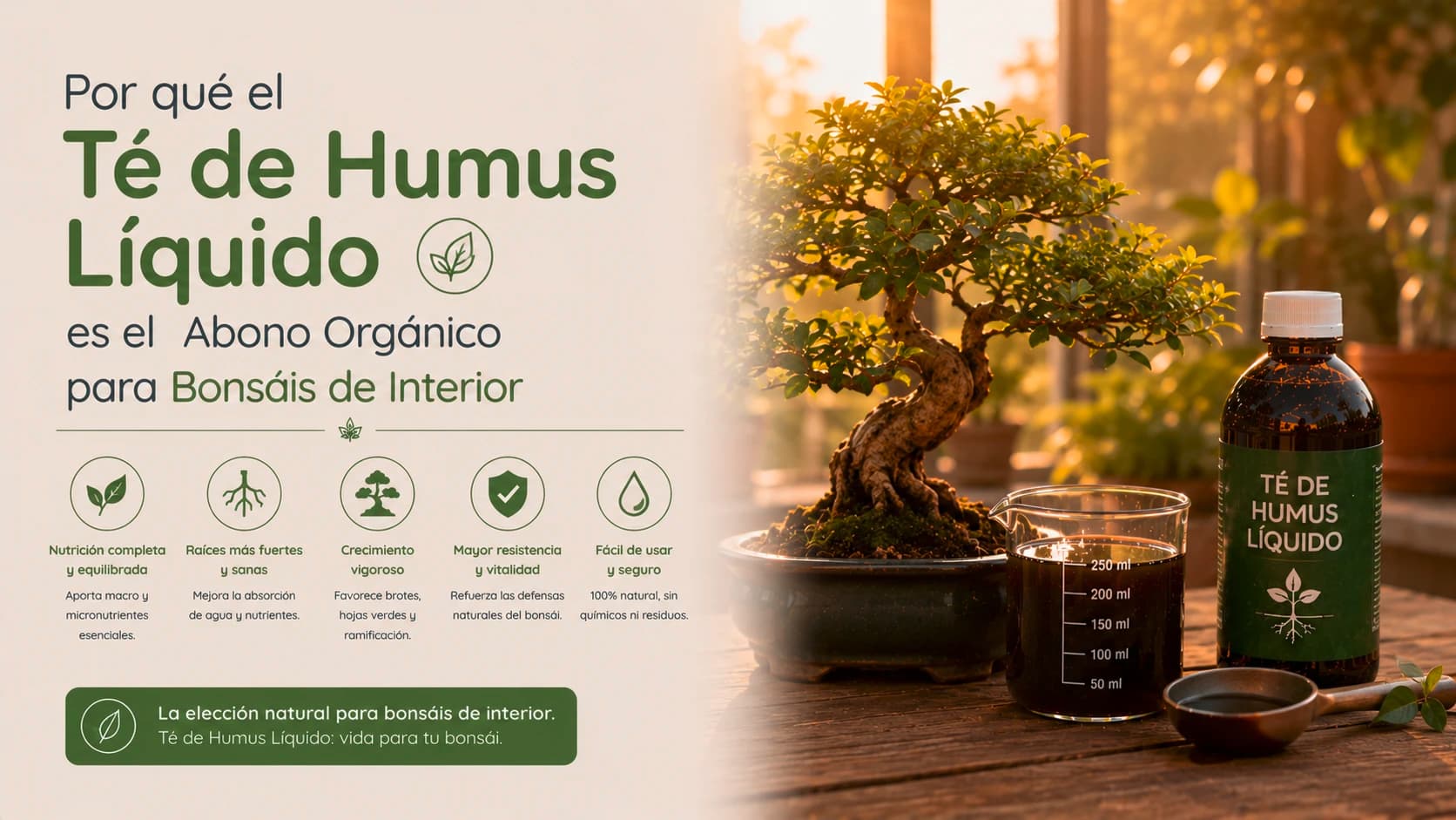 Por qué el Té de Humus Líquido es el Mejor Abono Orgánico para Bonsáis de Interior
