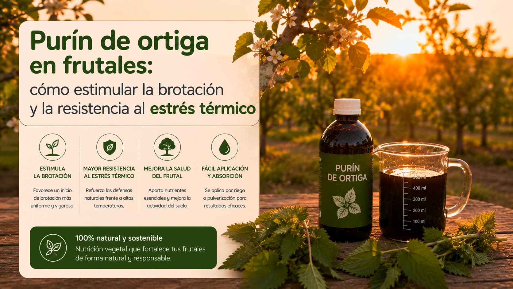Purín de ortiga en frutales: cómo estimular la brotación y la resistencia al estrés térmico