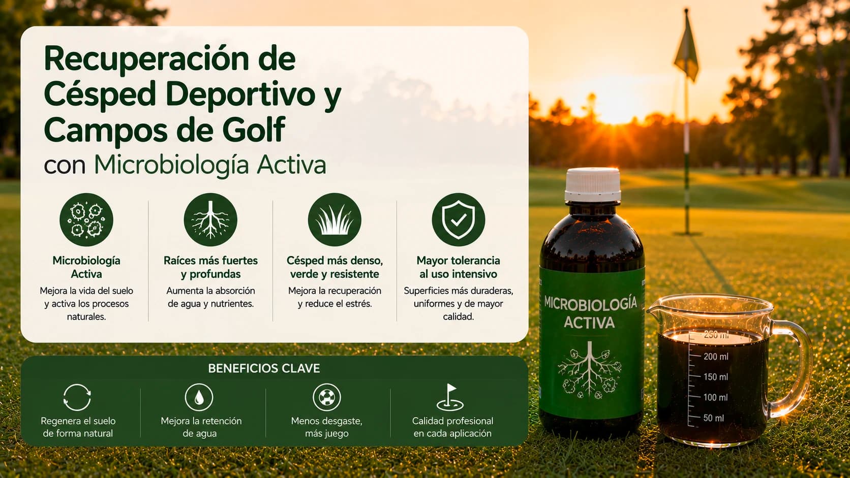 Recuperación de Césped Deportivo y Campos de Golf con Microbiología Activa