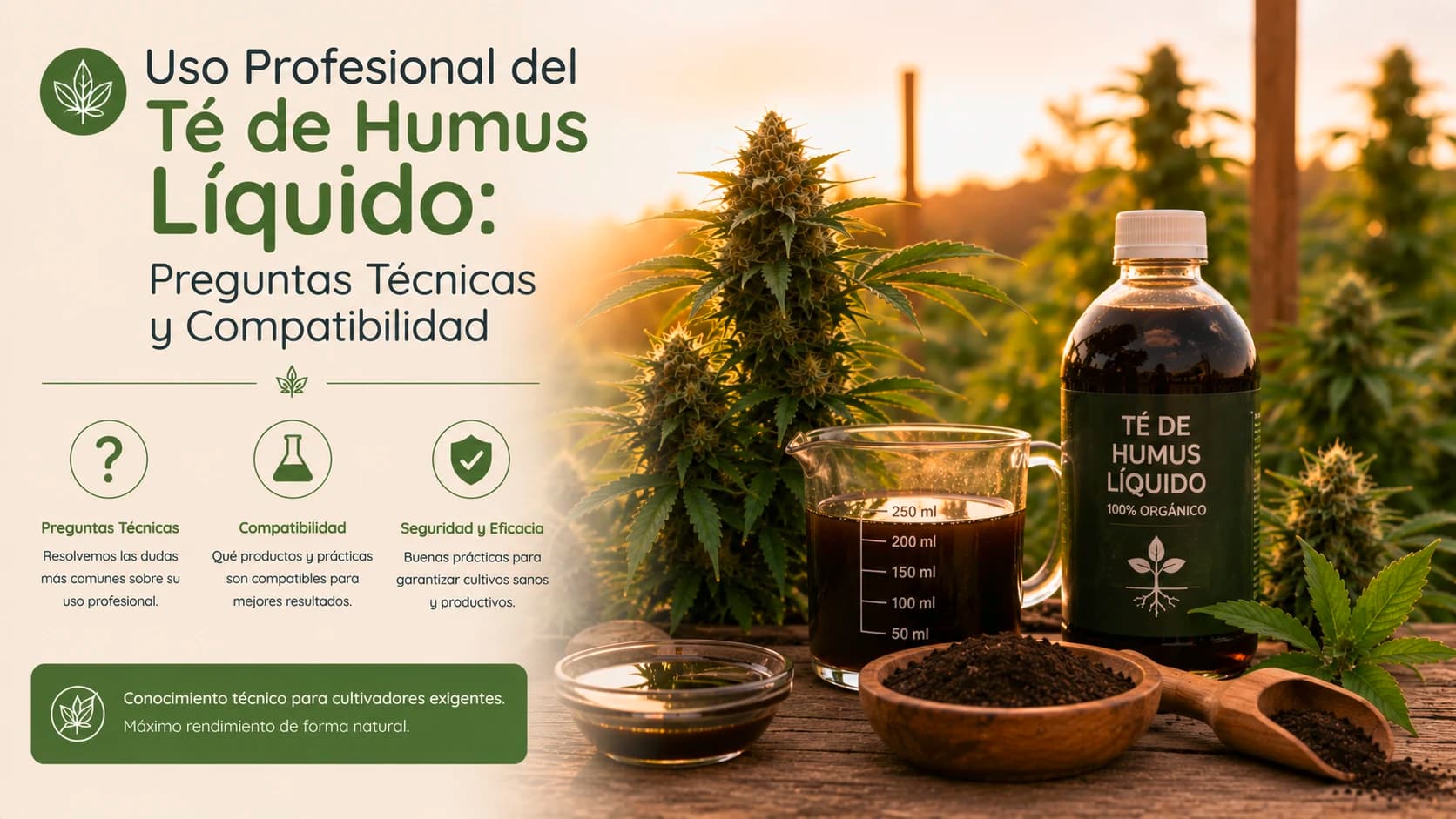 Uso Profesional del Té de Humus Líquido: Preguntas Técnicas y Compatibilidad