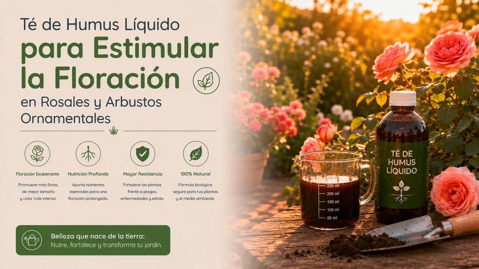 Té de Humus Líquido para Estimular la Floración en Rosales y Arbustos Ornamentales