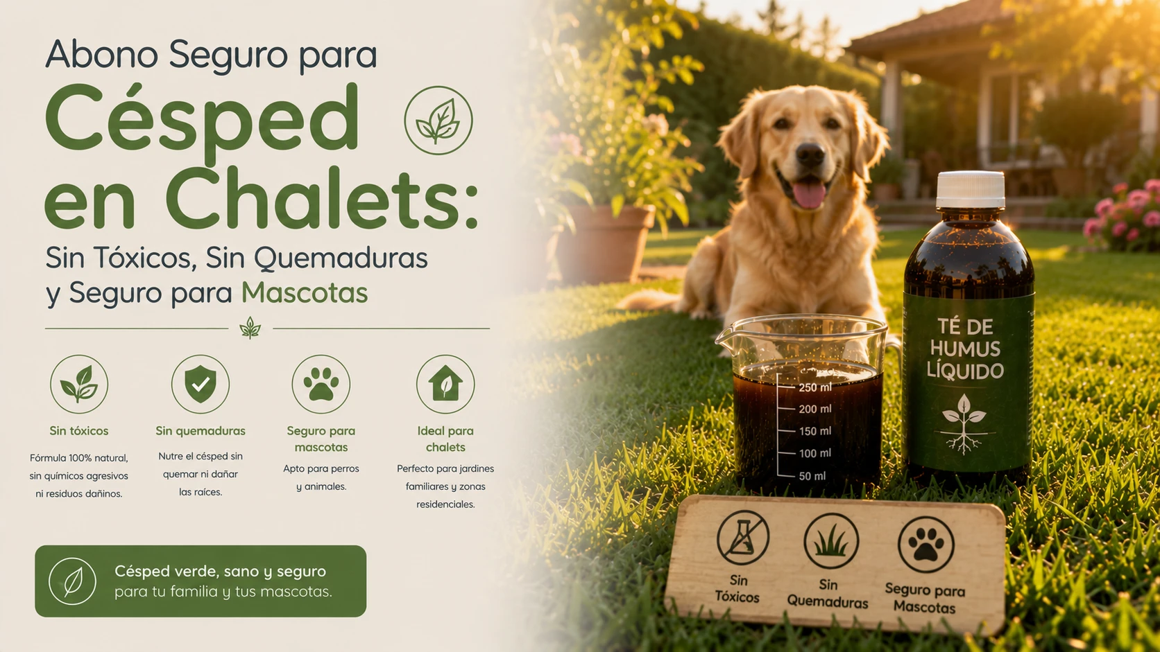Abono Seguro para Césped en Chalets: Sin Tóxicos, Sin Quemaduras y Seguro para Mascotas
