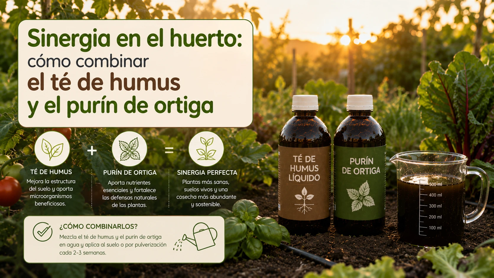 Sinergia en el huerto: cómo combinar el té de humus y el purín de ortiga